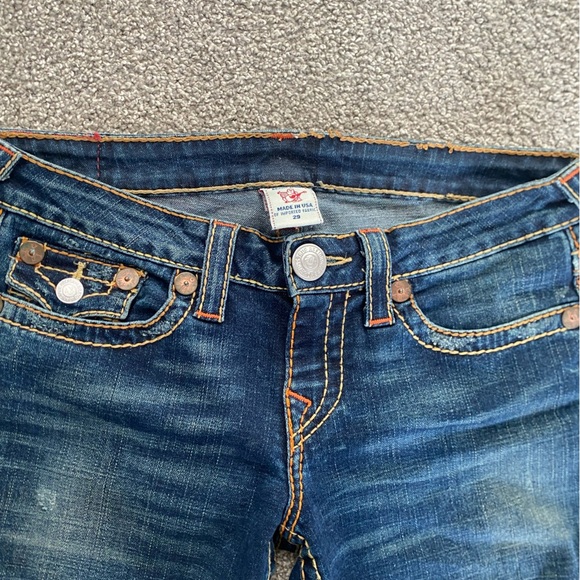 Y2K True Religion Womens Rainbow Billy Lowrise Flare‎ Jeans Size 29 - Picture 8 of 10